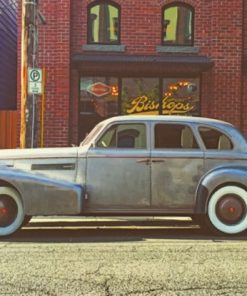 Grey Vintage Cadillac paint by numbers