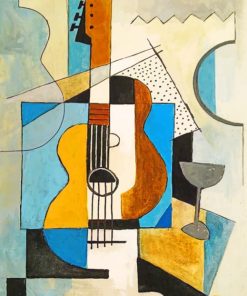 guitar cubism art paint by numbers