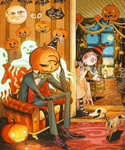 Hackto Oshiro Halloween painting by numbers