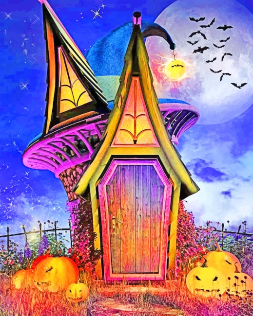 Halloween House paint by numbers