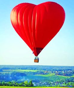 Heart Hot Air Balloon paint by numbers