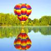 Hot Air Balloon Above The Lake paint by numbers