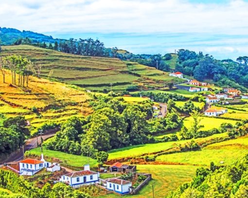 Houses In The Hills paint by numbers