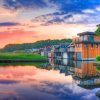 Houses Reflection On The Lake paint by numbers