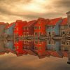 Houses Reflection painting by numbers