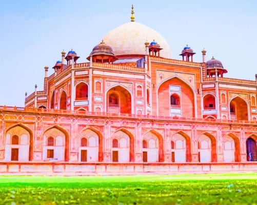Humayuns Tomb Delhi paint by numbers