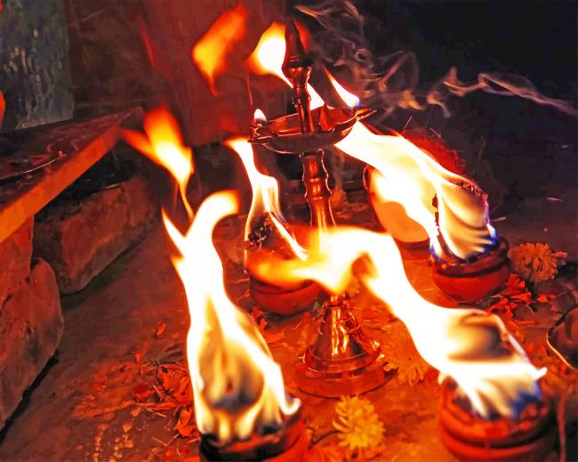 Indian Fire Lamps paint by numbers
