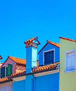 Burano's Colorful Buildings paint by numbers