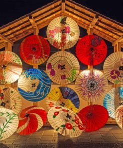 Japanese Umbrellas painting by numbers