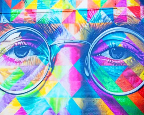 John Lennon Wall Graffiti paint by numbers