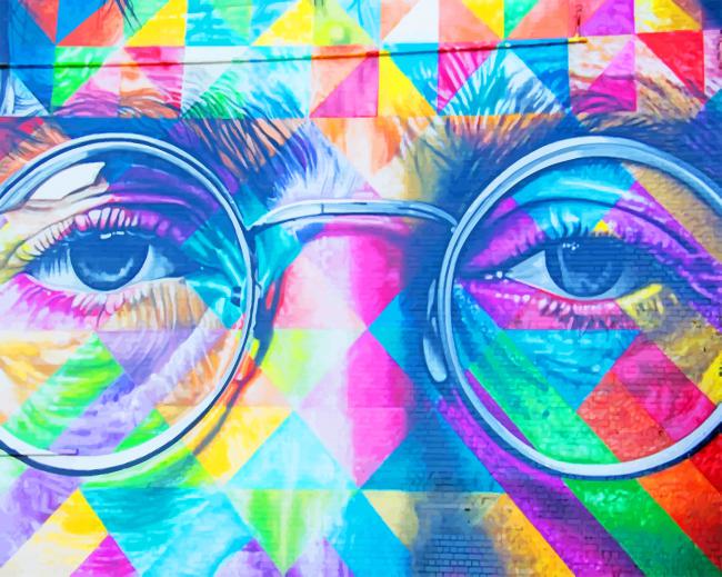 John Lennon Wall Graffiti paint by numbers