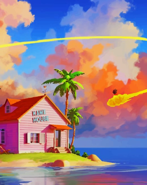 Kame House Dragon Ball painting by numbers