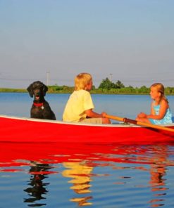 Kids Riding A Skiff painting by numbers