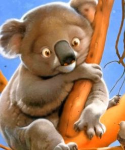 Scared Koala Bear Drawing paint by numbers