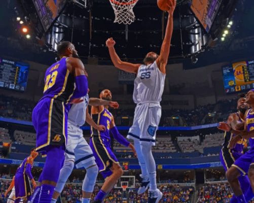 Lakers VS Memphis Basket Ball Game paint by numbers