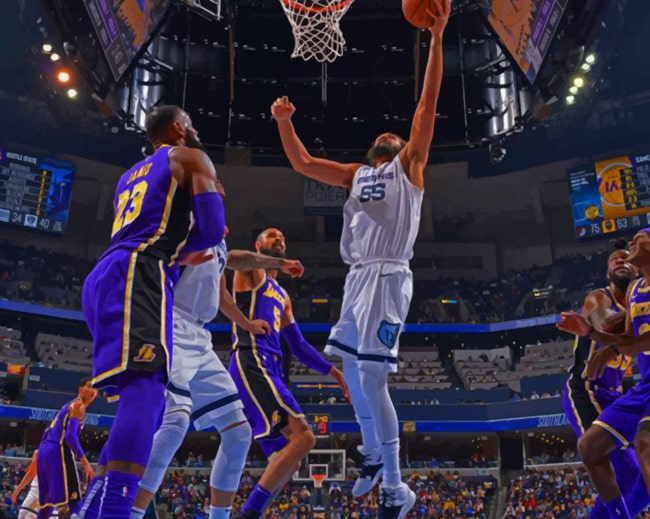 Lakers VS Memphis Basket Ball Game paint by numbers