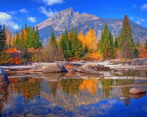 Lake In Wyoming USA paint by numbers