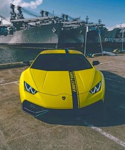 Yellow Lamborghini painting by numbers