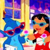 Lilo And Stitch Eating Ice Cream paint by numbers