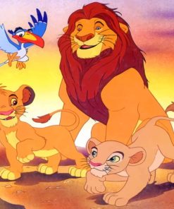 The Lion King With His Cubs paint by numbers