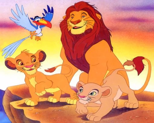The Lion King With His Cubs paint by numbers