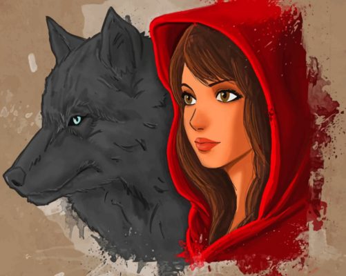 Little Red Riding Hood And The Wolf painting by numbers