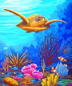 Loggerhead Sea Turtle paint by numbers