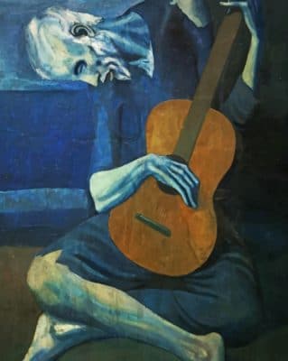 Drawing Of A Lone Guitarist paint by numbers