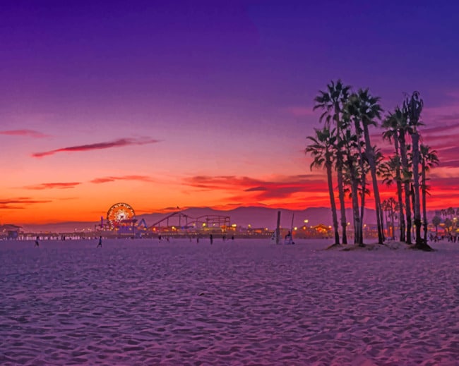 Los Angeles Beach paint by numbers