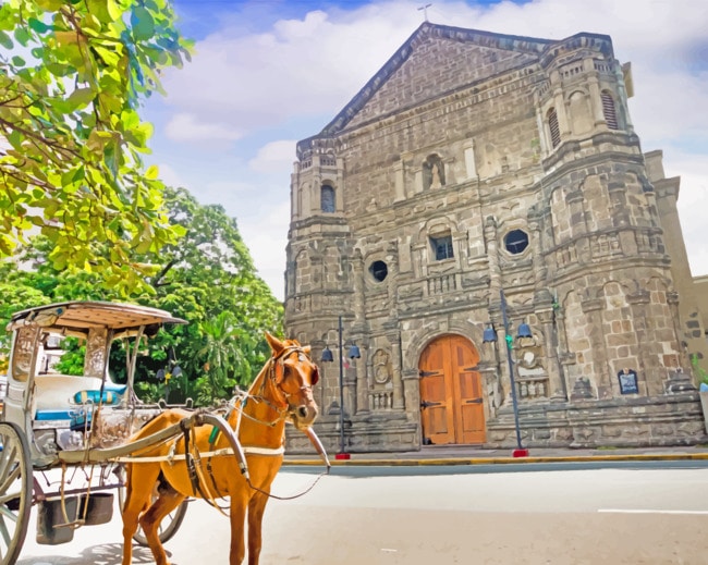 Malate Catholic Church Manila paint by numbers