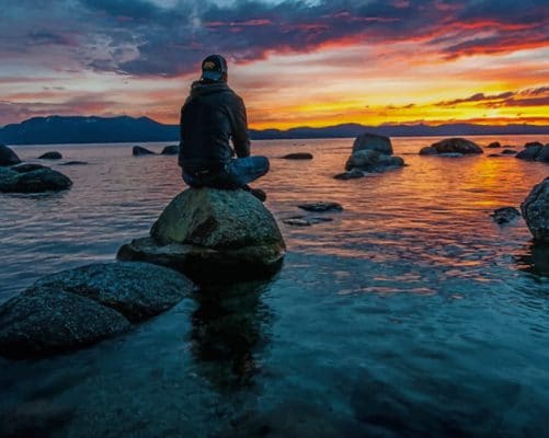 Man Enjoying The Sunset View paint by numbers