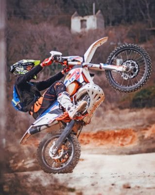 Motorcross On One Wheel paint by numbers