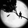 Man Watching Moon Silhouette paint by numbers