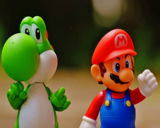 Mario And Yoschi Toys paint by numbers