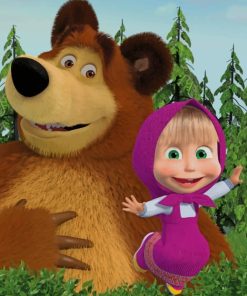 Masha And The Bear Mishka painting by numbers