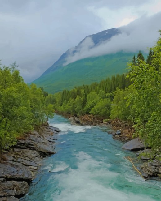 Matanuska River paint by numbers