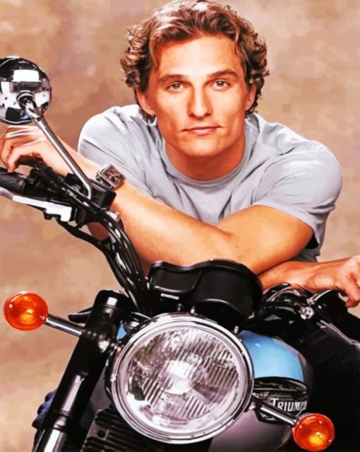 Matthew Mcconaughey On Motorcycle paint by numbers