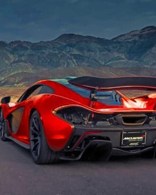 Red Mclaren P1 painting by numbers