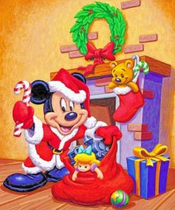 Mickey Mouse Christmas paint by numbers