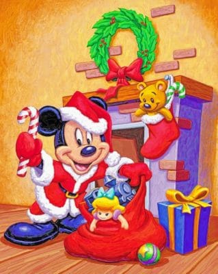Mickey Mouse Christmas paint by numbers