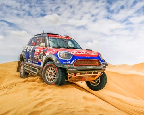 Mini Cooper In A Desert Rally paint by numbers