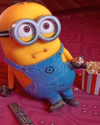 Minions Eating Pop Corn painting by numbers