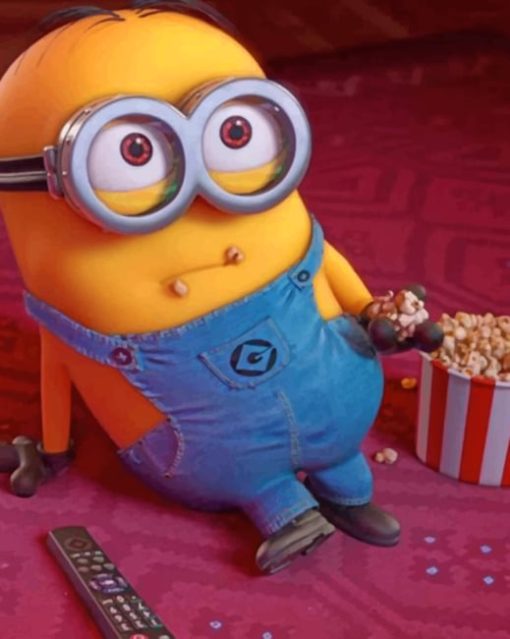 Minions Eating Pop Corn painting by numbers