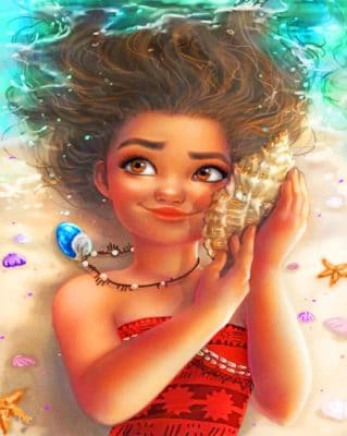 Moana Princess painting by numbers