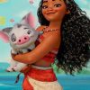 Moana And Her Pug painting by numbers