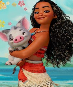 Moana And Her Pug painting by numbers