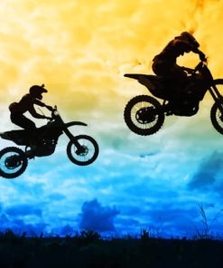 Motocross Silhouette paint by numbers