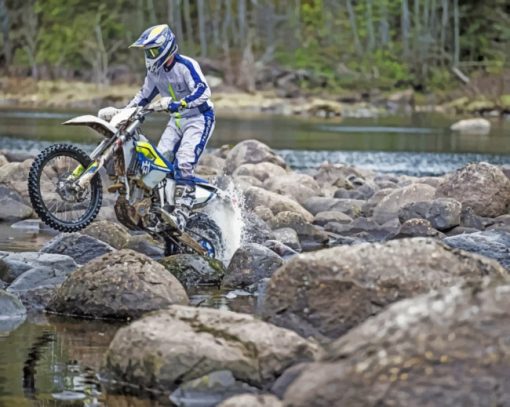 Motorcross In The River paint by numbers