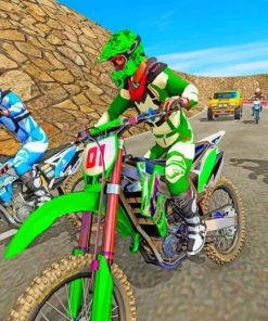 Motorcross Video Game paint by numbers