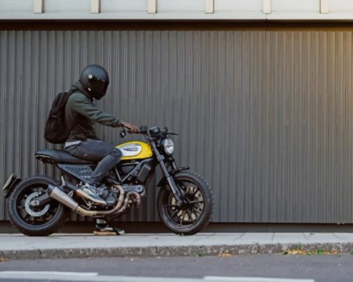 Black And Yellow Motorcycle paint by numbers